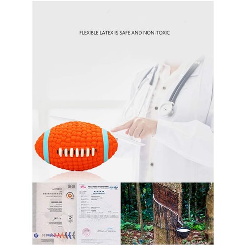 LifeCom Squeaky Dog Toy, Latex Floating Dog Ball Toy for Interactive Chew&Fetch (Small)