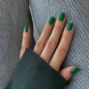Turquoise Green Press on Nails Short,KQueenest Round Fake Nails for Women Really Short Nails Press-on,Natural Glue on Nails Set Reusable Petite Nails for Small Hands,Oval Gel Nails for Daily Mani