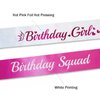 LXYXUUN 10 PCS Birthday Sashes Kit, Hot Pink Birthday Girl Sash and 9 Pcs Birthday Squad Sashes for Girl or Women Funny Birthday Party Favors Decorations