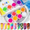 Neon Pigment Powder for Nails - 12 Colors Fluorescent Neon Rainbow Smoke Nails, 3d Nail Art Pigment Powder For Acrylic Nails, Halloween Neon Makeup Pigment