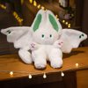 NatureMan 17.7inch Unique Bat Bunny Plush Pillow Kawaii Bat Rabbit Stuffed Animal,with Rabbit Ears and Bat Wings for Kids (White)