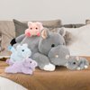 Tezituor Hippo Stuffed Animals Set, 16''Soft Mommy Hippo Plush with Baby Hippo Toys for Girl Boy, 5Pcs Stuffed Hippo Gift for Kids, Cute Stuffed Hippopotamus Plush Pillow for Birthday Christmas Decor