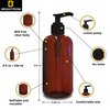 BRIGHTFROM Plastic Bottles with Pump Dispenser, 8 OZ Empty, BPA Free Refillable Containers for Body Wash, Moisturizer, Face Cream, Liquid Soap - Amber/Black - 2 Pack