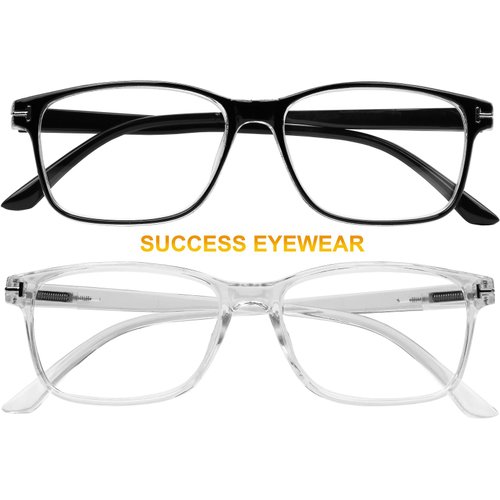 Success Eyewear Computer Glasses 2 Pairs Anti Glare Classic Reading Glasses Quality Comfort Glasses for Men and Women +2.75