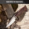 BIGCAT ROAR Handmade Damascus Tracker Knife - Full Tang Fixed Blade Hunting Knife with Sheath and Walnut Wood Handle - 10″ EDC Outdoor Knife - Black Jaguar