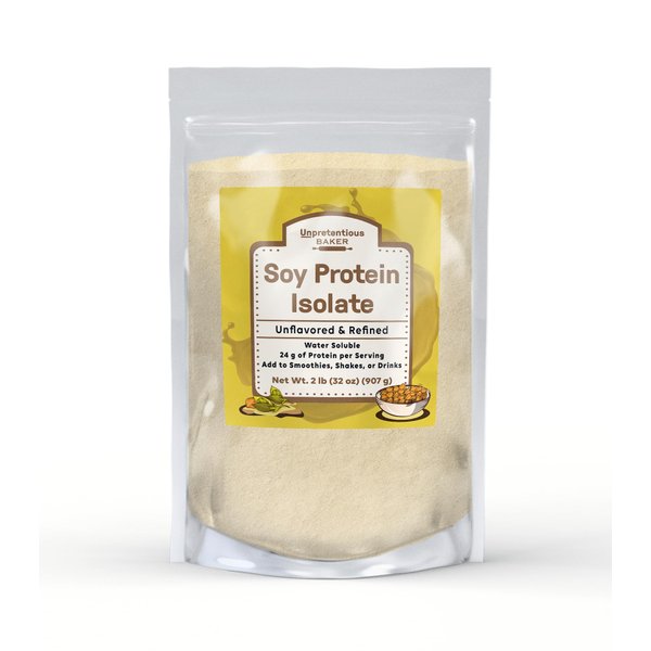 Unpretentious Baker Soy Protein Isolate (2 lb), Good Source of Protein & Iron, Smoothies, Shakes