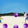 4 Pcs 9 Inch Inflatable Balls for Kids & 1 Hand Pump, Bouncy Balls Beach Ball Kickball Toys Balls for Pets School Playground Ball Indoor/Outdoor Playballs Marbleized Inflatable Bouncing Balls-Purple