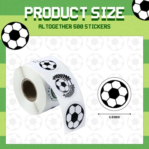 500 Pcs Soccer Sticker Self Adhesive Sports Ball Stickers Waterproof Sports Sticker Football Stickers Soccer Ball Stickers Labels for Jar Helmet Scrapbooks Stationery Sports Party Supplies Decals