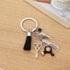 PHAETON 20PCS Hairdresser Hair Dryer Scissor Comb Keychain with Tassel and Diamond Hair Stylist for Barber Hairdresser Gifts Hair Stylist Gifts Hairdresser Keychain