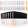 Morovan Fingernail Nail Polish Set: 15 Colors Pastel Macaron Nail Polish Kit Quick Dry Toe Finger Nail Polish Pcak Easter Gift For Women Girl