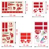 Autousa 30x Temporary Tattoos of Denmark Flag for International Competitions 2024 European Championship Football World Cup Face Waterproof Flags Stickers (30 Sheets)