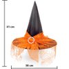 LKQBBSZ Halloween Witch Hat for Women Lace Veils Hanging Witch Hats for Halloween Cosplay Costume Accessories Party Supplies (Orange)