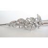 Silver alligator leaf hair claw clip with clear and AB crystals