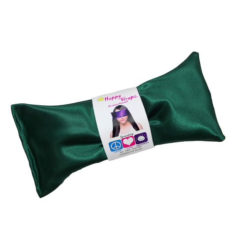 Happy Wraps Lavender Eye Pillow - Hot Cold Aromatherapy Satin Eye Mask for Yoga, Sleeping, Migraines, Stress, Relaxation - Gifts for Women, Birthdays, Coworkers, Christmas - Emerald