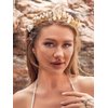 Yean Gold Leaf Wedding Headband LED Raw Quartz Hair Band Fairy Headpiece Ligth Up Hair Accessories for Women and Girls