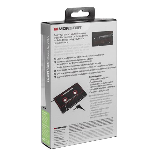 Monster MBL 800 CAS-ADPT V2 WW High Performance 800 Cassette Adapter to 1/8" Mini 3 Feet