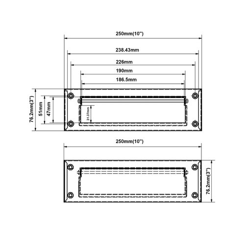 QCAA Solid Brass Mail Slot, with Solid Brass Interior Back Plate, 10" x 3", Venetian Bronze, 1 Pack, Made in Taiwan