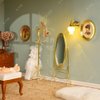 iLAND Dollhouse Furniture and Accessories on 1:12 Scale, Miniature Coat Rack & Full Mirror (Golden Color)