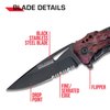 Tac Force- Spring Assisted Folding Pocket Knife – Black Stainless Steel Blade with Purple Camo Coated Aluminum Handle, Bottle Opener, Glass Punch and Pocket Clip, Tactical, EDC, Rescue - TF-705PC