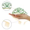 FASOTY Gold Tiara Green Crystal Crown with Combs Elegant Princess Tiaras and Crowns for Women Girls Rhinestone Headband for Bridal Wedding Birthday Party Prom