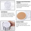 Billbotk 9 Pieces Ceramic Coasters for Drinks with Holder, Absorbent Drink Coasters for Coffee Table, Marble Style Coasters Wooden Table, Suitable for Kinds of Cups, 4 Inches