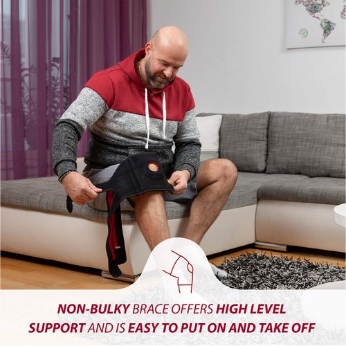 KARM Plus Size Knee Brace for Knee Pain Women and Men - Adjustable Brace with Side Stabilizers for Meniscus Tear, Arthritis (XL/XXL/3XL Black)