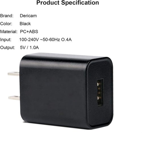 Generic USB Charging Cable and Charger Adapter for Water Flosser Portable Cordless Oral Irrigator Replacement Cable Compatible with Nicefeel VAVA BESTOPE Anjou Palotix Zerhunt Include AC Adapter）