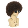 VGbeaty Afro Fluffy Wig for Men or Women Short Curly Dark Brown Rocker Wig California Halloween Hippie Party Cosplay Costume Wig (Dark Brown)