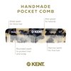 Kent OT TW 4.5" Fine Tooth Comb and Wide Tooth Comb Pocket Comb - Handmade Hair Comb for Men for Hair Combs, Beard Comb and Mustache Comb - Combs for Women and Kids, Saw Cut and Hand Polished