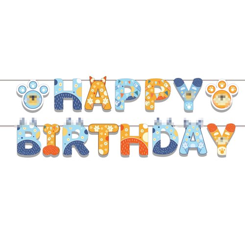Blue Dog Happy Birthday Banner Blue Dog Birthday Banners Dog Themed Birthday Party Decorations Dog Happy Birthday Banners Blue Dog Banner for Kid Boy and Girl Blue Dog Happy Birthday Party Supplies
