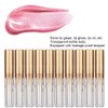 10 pcs Empty Lip Gloss Tubes, Transparent and Glod Plastic Lip Gloss Tube Containers DIY Lipstick Balm Travel Makeup Transparent Bottle With Matte Gold Cap Lip Gloss Bottles