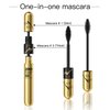2 in 1 4D Black Waterproof Silk Fiber Mascara -5X Longer, Fuller, Black and Bolder- Achieve Mesmerizing Lashes