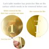 HZGUEOSTB Acrylic Wedding Table Numbers 1-15 with Stands,4.8"Round Mirror Gold Table Number Signs and Holders for Wedding Reception, Party, Event, Centerpiece Decoration (Gold, 1-15)