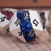 Maywin Polyhedral Metal Dice Set,7pcs Set Glitter Stripe DND Dice with Gift Box for RPG