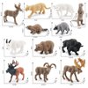 NatureMan North American Animals Set 12PCS Mini Wild Animals Figurines Set cludes Moose Raccoon Cougar, Wolf, Beaver for Children Educational Toy Cake Toppers
