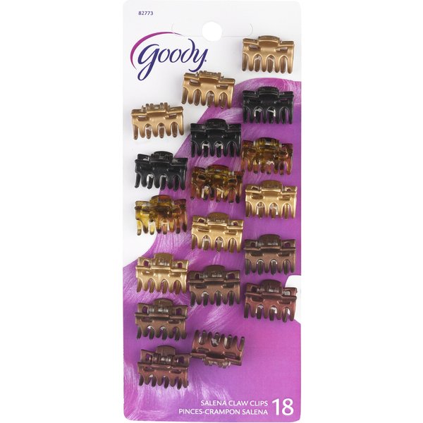 Goody Classics Hair Claw Clip, Mini Bow Tie, 0.367 Ounce, 18 Count (Pack of 2)