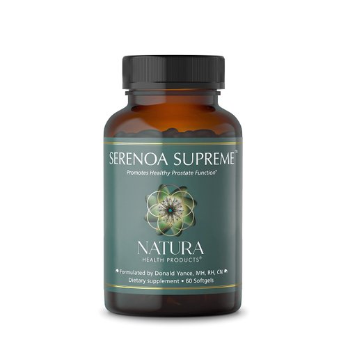 Natura Health Products Serenoa Supreme Supplement - Supports Healthy Prostate Function and Normal Urinary Flow in Men- Featuring Saw Palmento, Nettle, Cratavin, Pumpkin Seed Oil (60 Softgels)