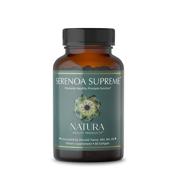 Natura Health Products Serenoa Supreme Supplement - Supports Healthy Prostate Function and Normal Urinary Flow in Men- Featuring Saw Palmento, Nettle, Cratavin, Pumpkin Seed Oil (60 Softgels)