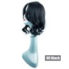 Natural Wavy 14" Middle Part Hair Topper 10x13cm Mixed Hair Clip in French Style Wig Off Black