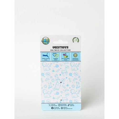 UglyToys USA - UglyMice Collection, Refillable Plush Catnip Mouse Toy for Cats, Blue & Yellow Colors for Visual Enrichment, Hidden Pouch Catnip Included