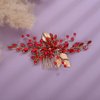 Rumtock Boho Red Leaves Gold Hair Comb for Women Girls Wedding Bridal Special Occasion Hair Jewelry Handmade Headpiece (Red)