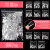 NOVO OVO 550 pcs Transparent Clear Crystal Duck Feet Style Flare Nail Tips Y2K Vibe Half Cover C Curve Wide French False Nail Extension Tips Acrylic Nail 11 Sizes Bag Packaging for Art Salon
