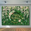 Avezano Greenery Birthday Backdrop Jungle Safari Grassland Birthday Party Decorations Green Leaves Floral Wall Women Girls Photoshoot Background Banner Supplies (7x5ft)