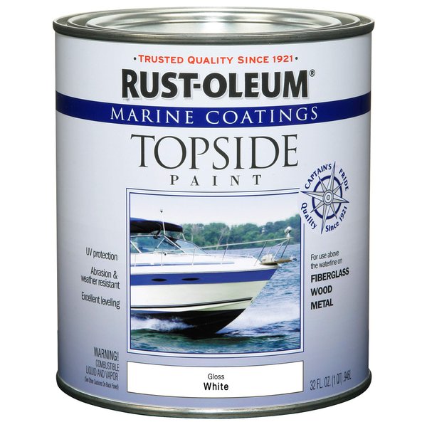 Rust-Oleum 206999 Marine Topside Enamel Paint, Gloss White, 1-Quart, 32 Fl Oz (Pack of 1)
