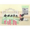 Lynch 12 Christmas cards: Scottish terrier (scottie) family waiting for Santa folk art