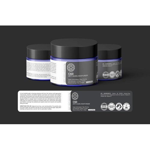 PureC60OliveOil.com C60 Anti-Aging Moisturizer Face Cream 50ml with Hyaluronic Acid, Vitamins B + C + E & CoQ 10 for Men & Women Made with Organic Ingredients - From The Leading Global Producer