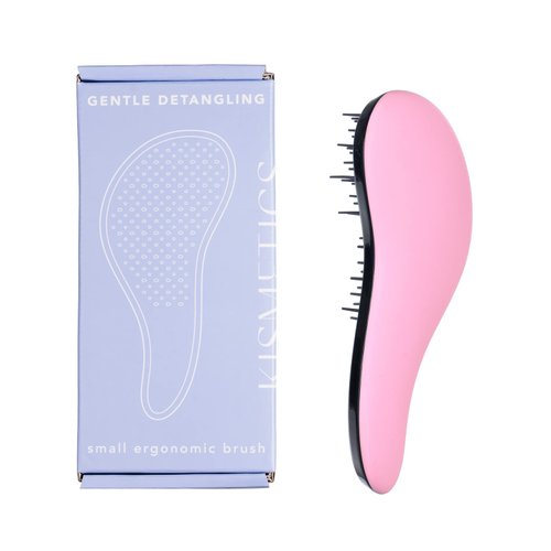KISMETICS - Small Ergonomic Brush, Gentle Detangling, Travel Size Detangler Hair Brush for All Hair Types. Wet or Dry Hair (Lavender Pink)