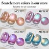 Double Rhythm 15ML Ice Glass Cat Eye Gel Polish with Magnet Holographic Glitter Shimmer Translucent Sheer Color Salon Soak Off Magnetic Nail at Home (Dark Violet-MC1129)