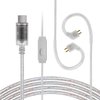 CCZ C03 IEM Cable, Replacement USB C Type-C Earphone Cable, Upgraded in Ear Monitor Wire with Microphone, 1.2m 4N Silver-Plated OFC Dual Parallel Headphone Wire (Silver, TFZ Type-C)