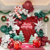 Christmas Balloon Garland Arch kit with Red Green White Silver Balloons Candy Cane Silver Exploding Star Gift Box Foil Balloons for Christmas Party Decorations Birthday Xmas Party Supplies